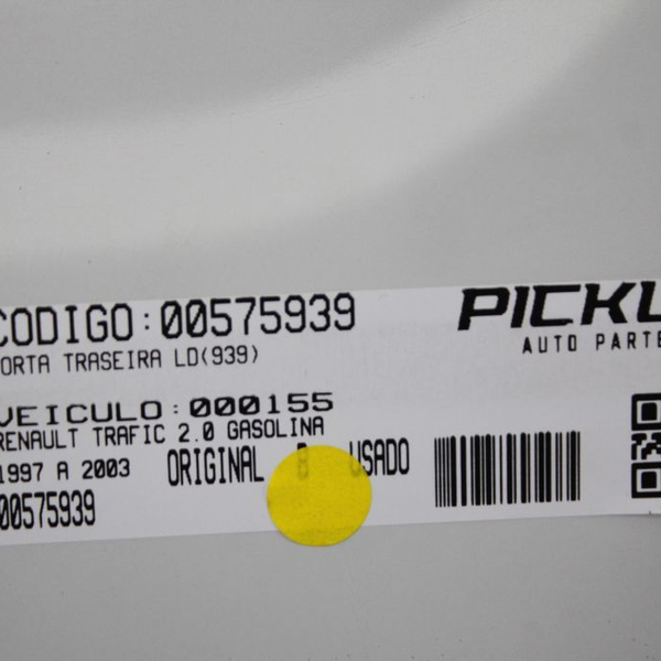 y① PORTA TRASEIRA LD RENAULT TRAFIC 97-03(939)
