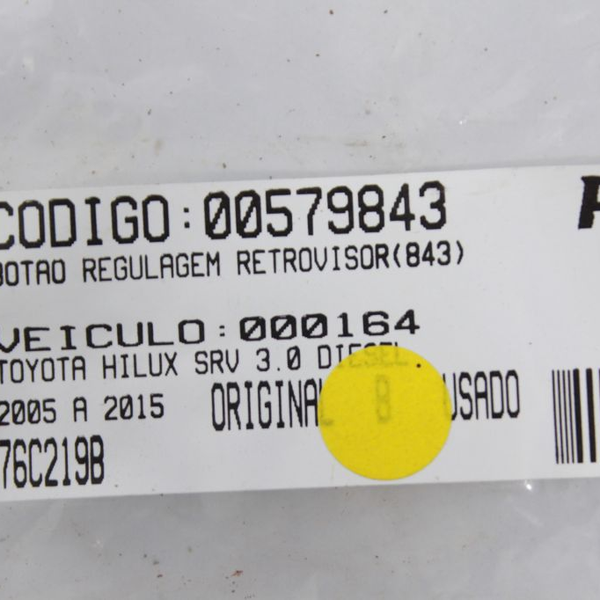 BOTÃO REGULAGEM RETROVISOR TOYOTA HILUX SRV 05-15(843)