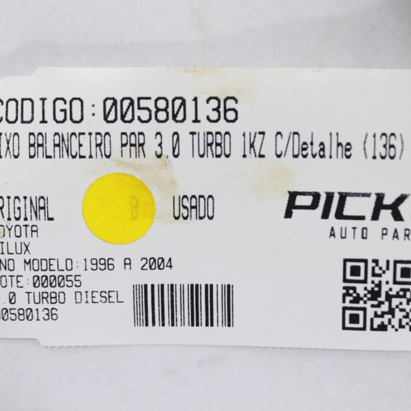 DYNASTY QUADS７GOLD EIXO BALANCEIRO PAR 3.0 TURBO 1KZ HILUX 96-04 C/Detalhe (136)