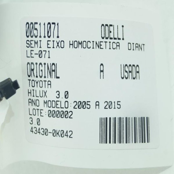 SEMI EIXO HOMOCINÉTICA DIANT LE HILUX 3.0 05/15 USADO (071)